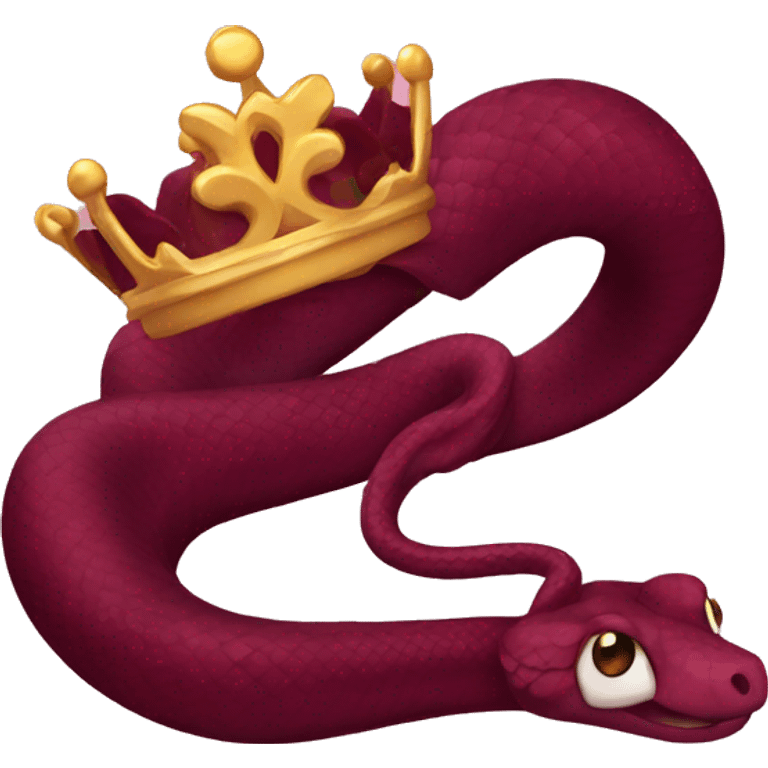 cute maroon snake with a crown emoji