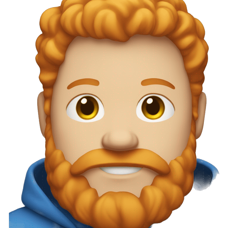 a fat ginger guy with a beard and a blue hoodie emoji