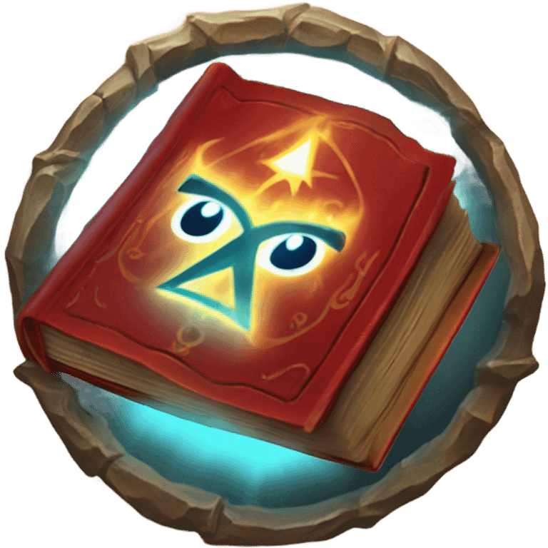 red magical book runic eye in middle emoji