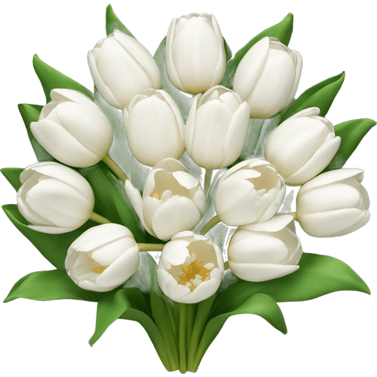 white tulip bouquet  emoji