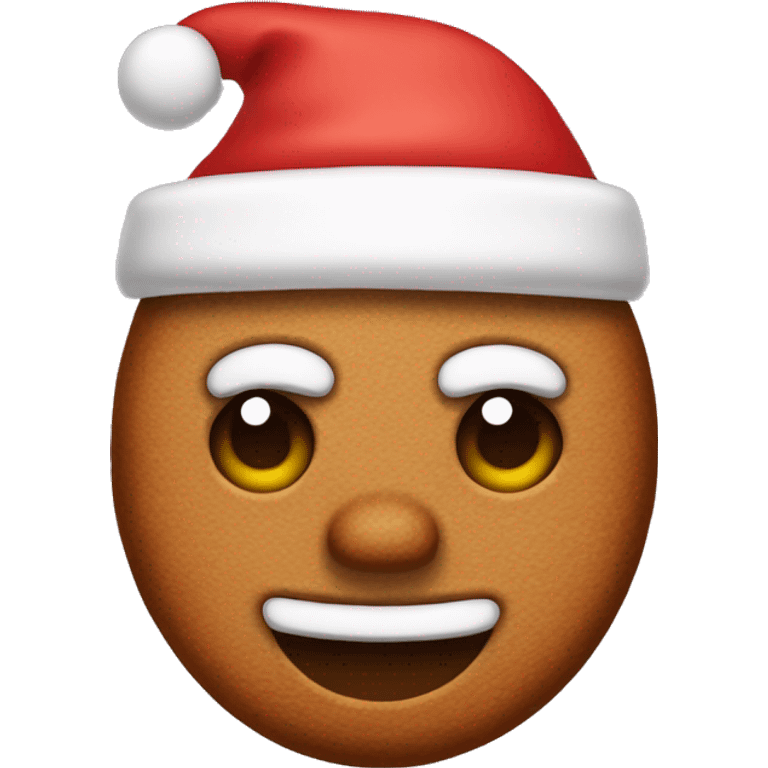 gingerbread with a santa claus hat emoji