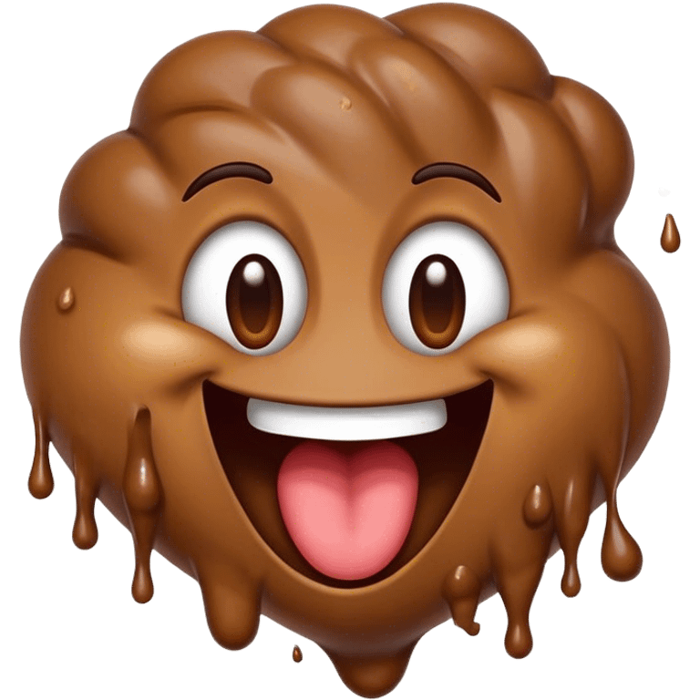 Emoji laughing hysterically with poop falling out emoji