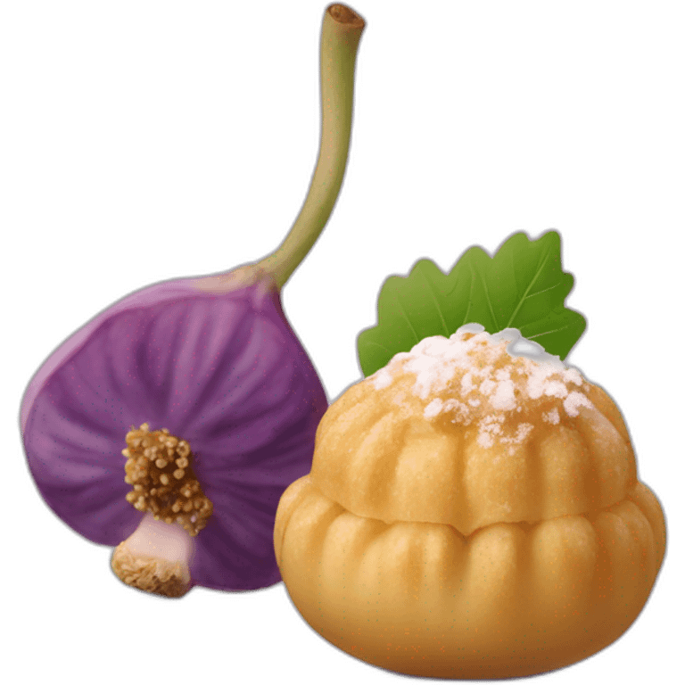 Figues qui mange un choux fleur emoji