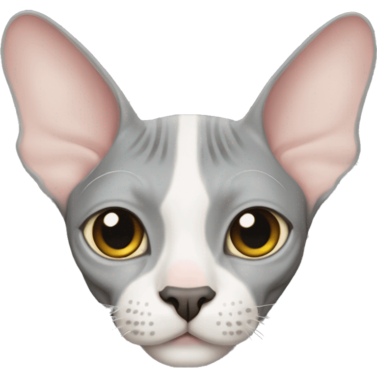 sphynx cat with some gray dots emoji