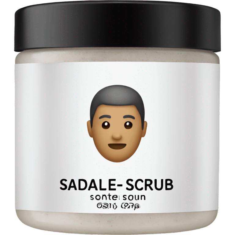 bottle of scalp scrub with label emoji