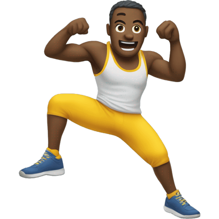 Emoji épuisé et transpirant après avoir fait du sport emoji