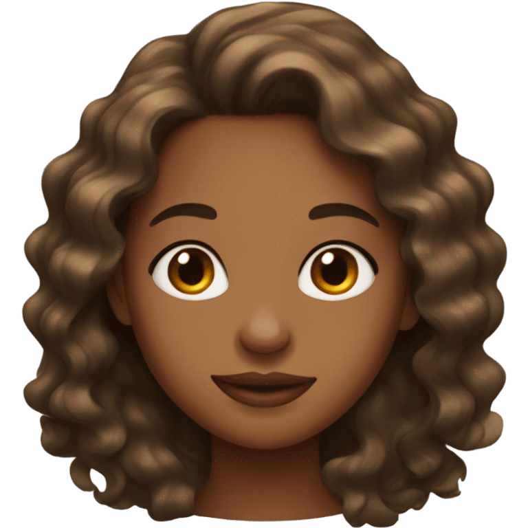 Brown girl with wavy hair emoji