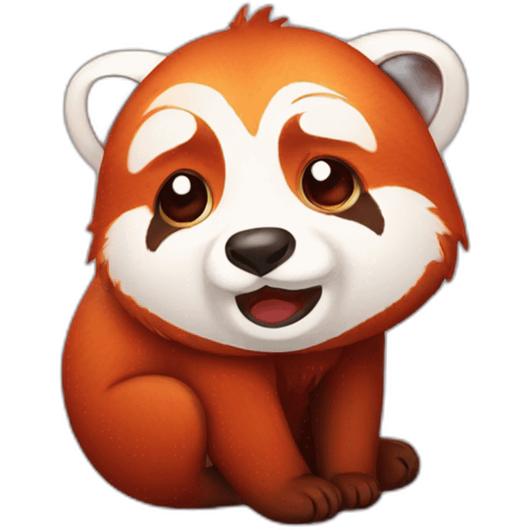 crying red panda emoji