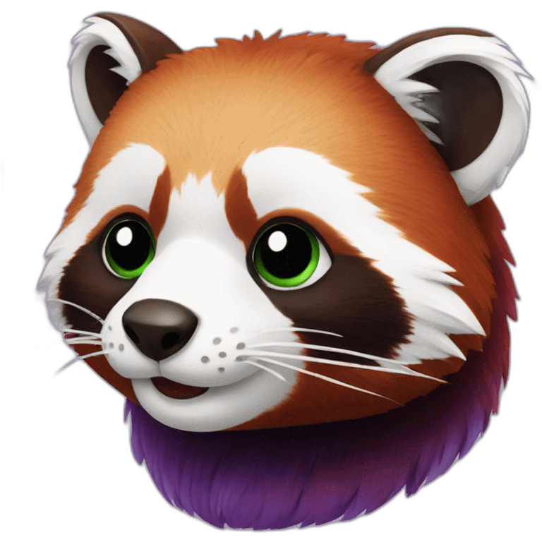 green and purple red panda emoji