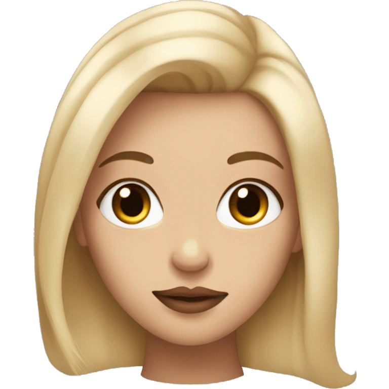 girl with blond midle hair, big lips, long lashes emoji