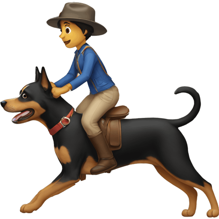 A dog riding a dog emoji