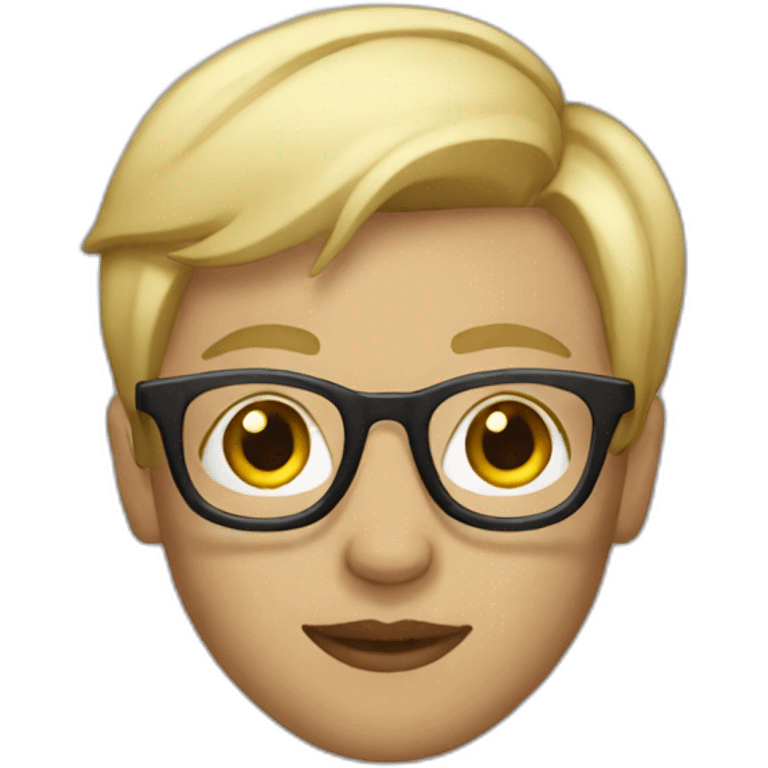 designer with glasses and short blonde hair emoji