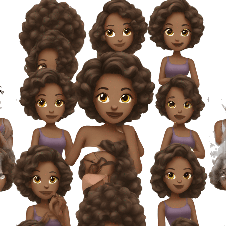 glamorous black girl with brown hair emoji