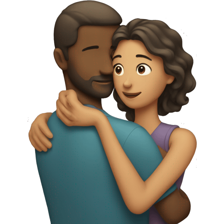 Man embracing a woman  emoji