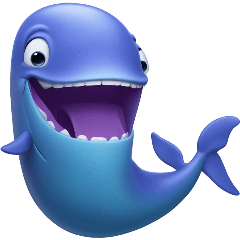 Blue whale purple, open mouth emoji