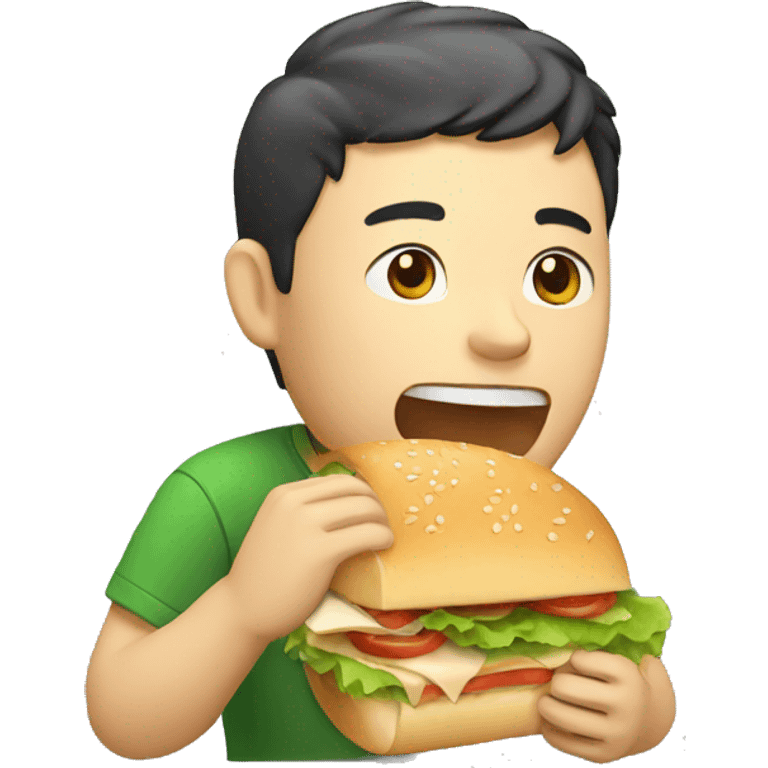 Chinese guy eating a sandwich  emoji