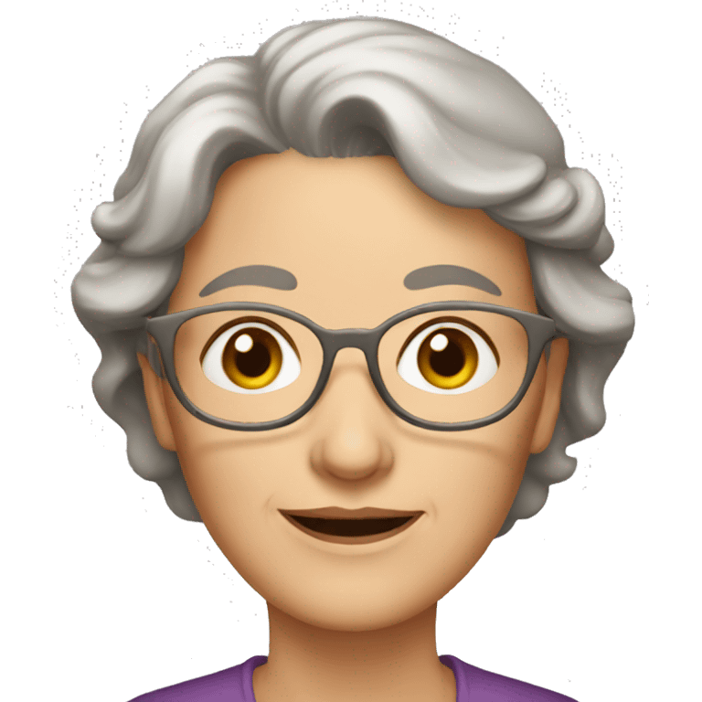 Older lady with brown hair emoji