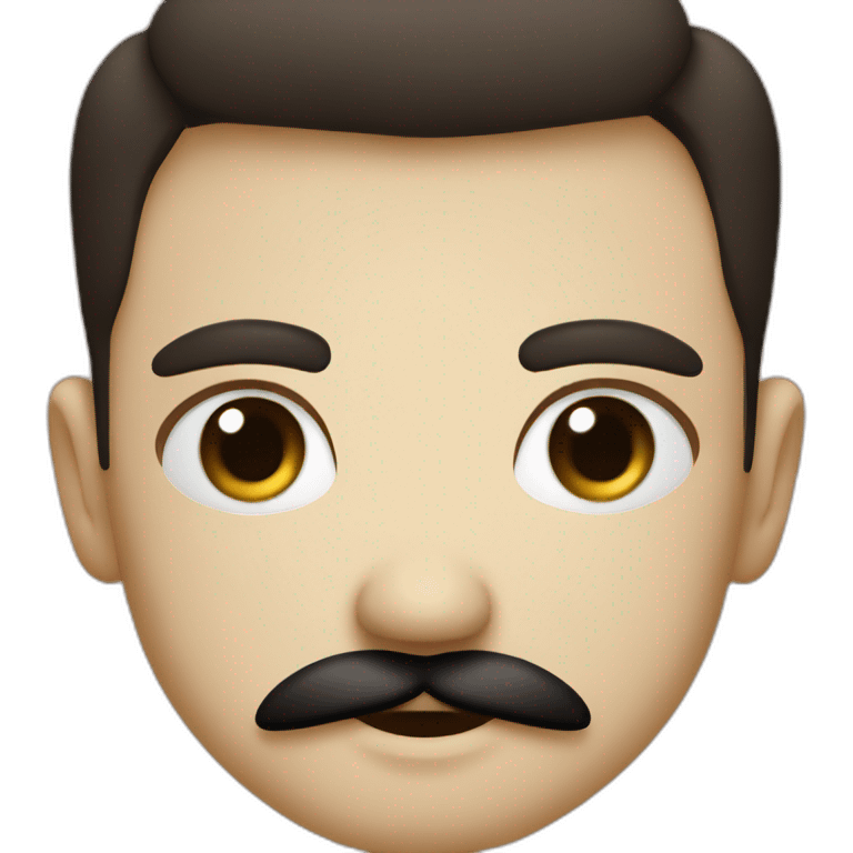 Little men with black mustach how have square form emoji