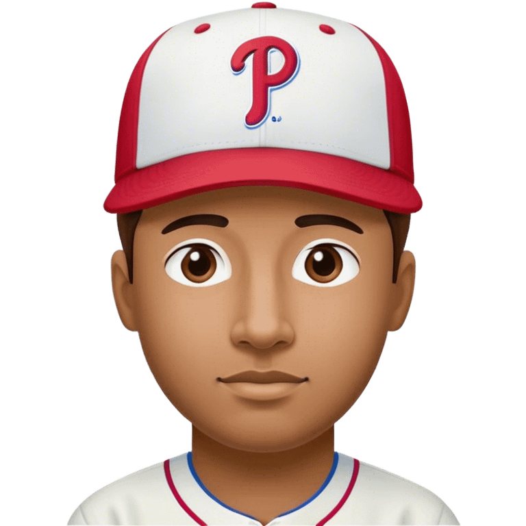 Man wearing a Philadelphia Phillies baseball cap emoji