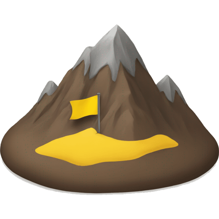 brown mountain with yellow flag on top emoji