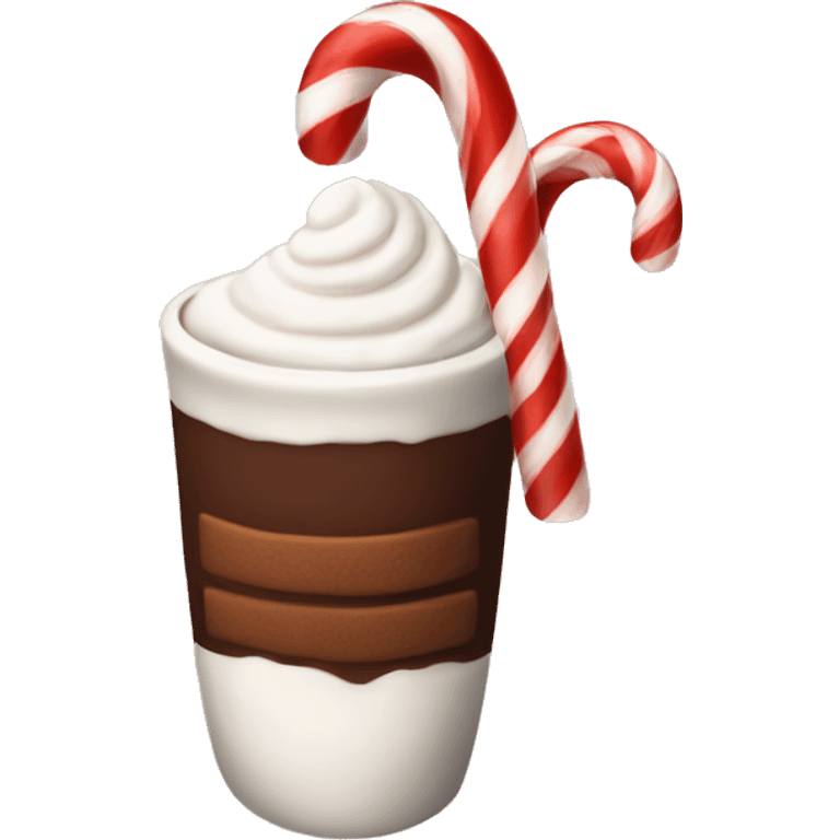 Hot cocoa candy cane emoji