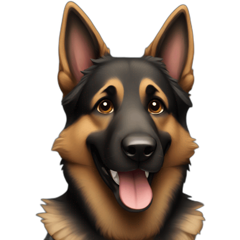 happy dark German Shepherd emoji