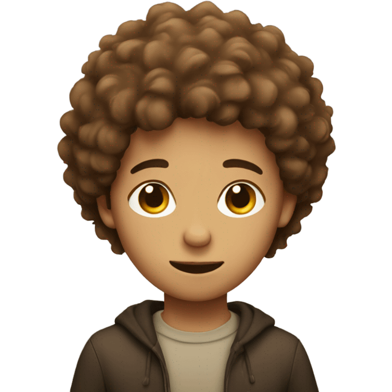 Boy with brown fluffy hair emoji