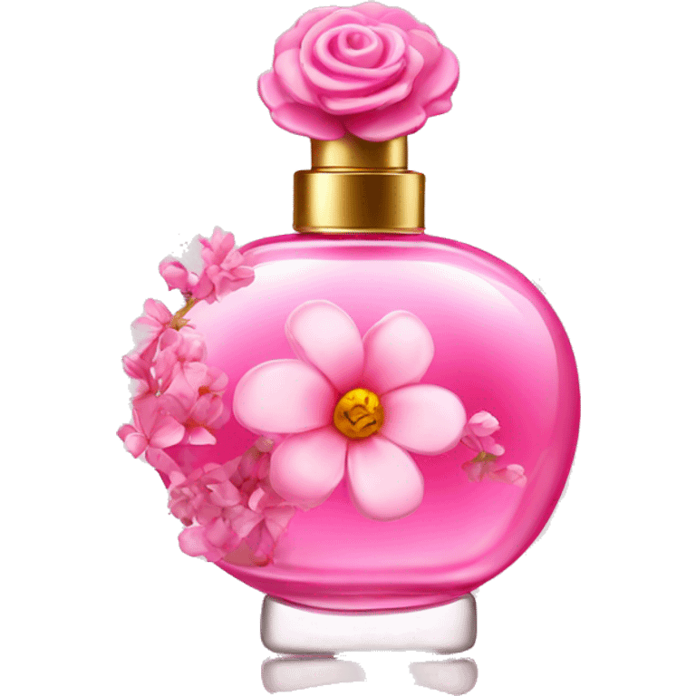 Fantastic pink perfume with flowers  emoji