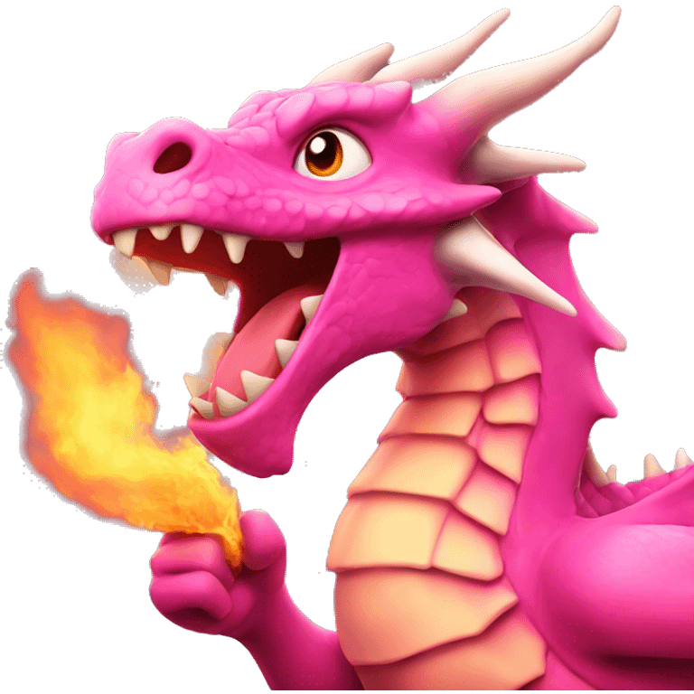 pink dragon breathing fire  emoji