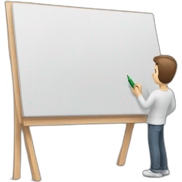 Man writing on a marker board emoji