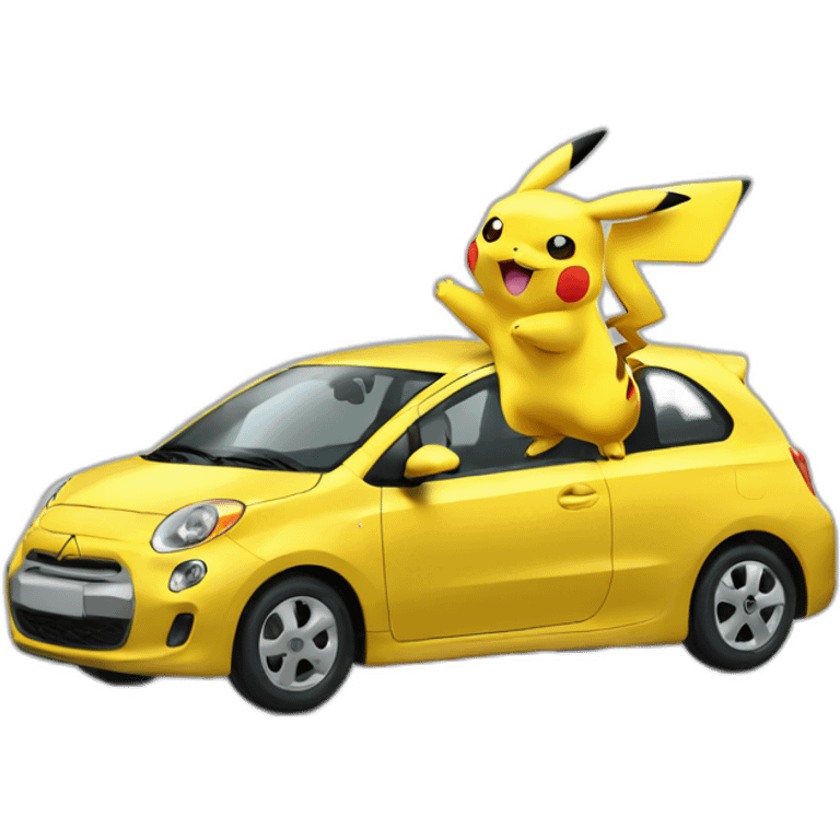 pikachu car emoji