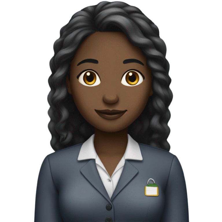 Black girl receptionist with long hair  emoji