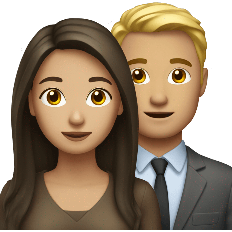 Brunette woman with blonde man emoji