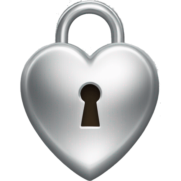 Silver Heart Shared lock  emoji