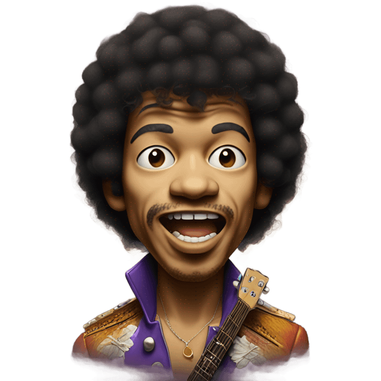 jimi hendrix licking a guitar emoji