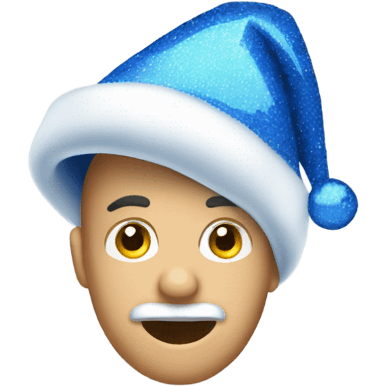 blue sparkle santa hat emoji