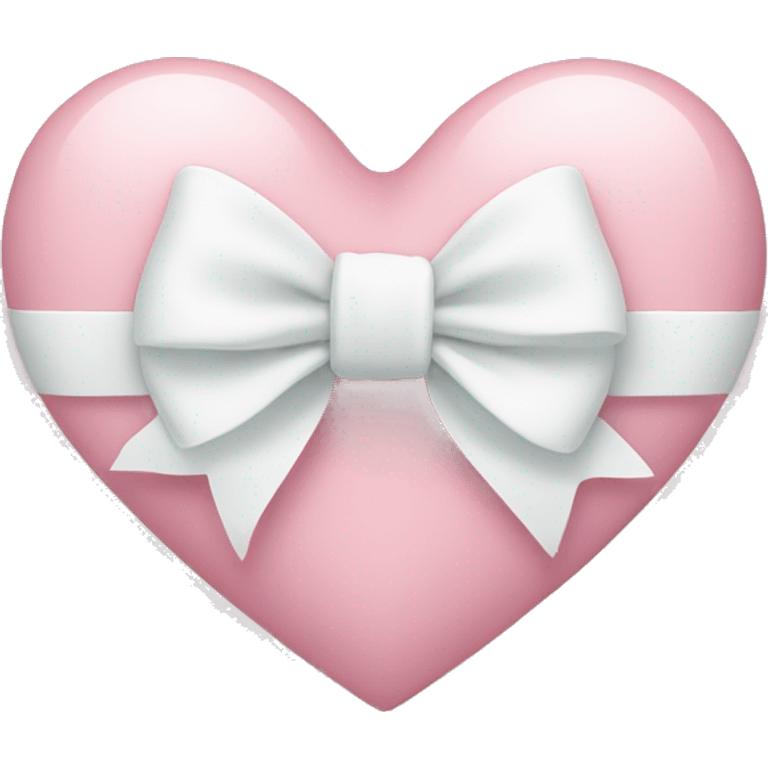 Pastel pink heart with white bow emoji