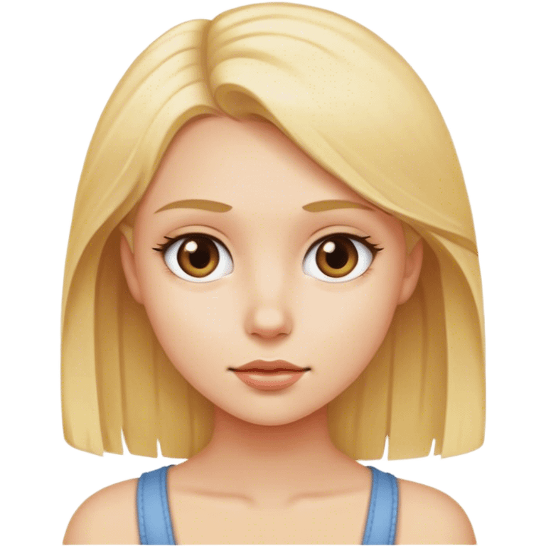 blonde girl looking at viewer emoji