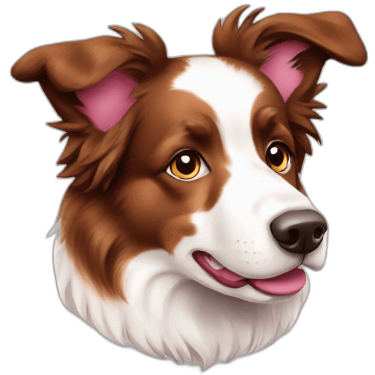 red merle white pink border collie emoji