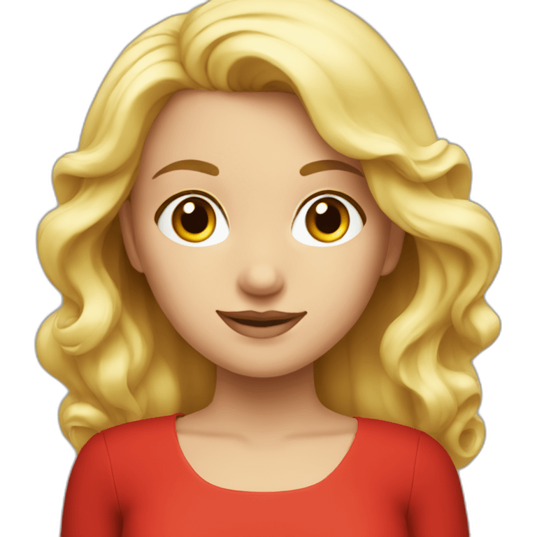 Blonde girl in red dress  emoji