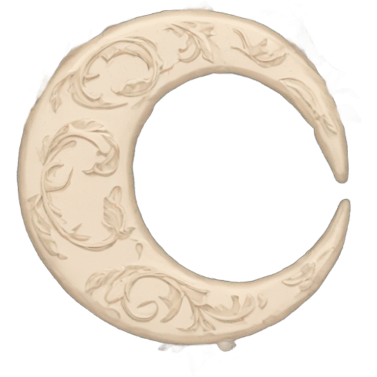 crescent damask moon with roses emoji