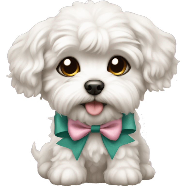 schichon puppy with bow emoji