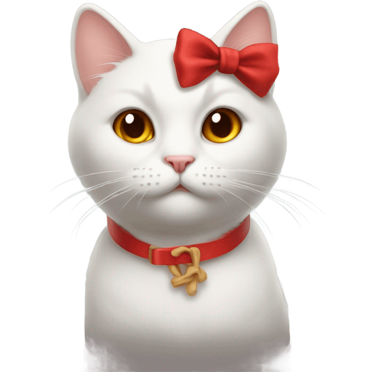 Cunning cat with red bow emoji