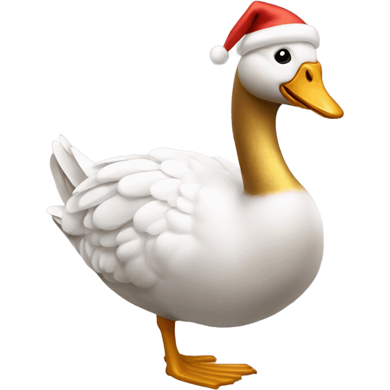 Silly Christmas goose wearing Christmas lights and a gold bow emoji