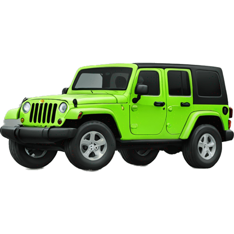 a jeep lime green color emoji