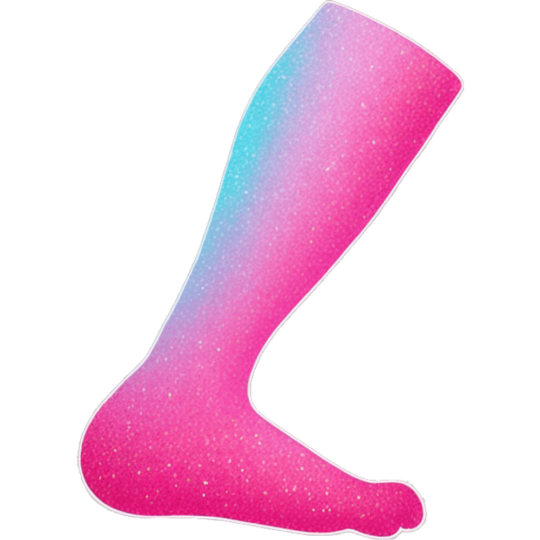 Pink ombre leg xray with glitter  emoji