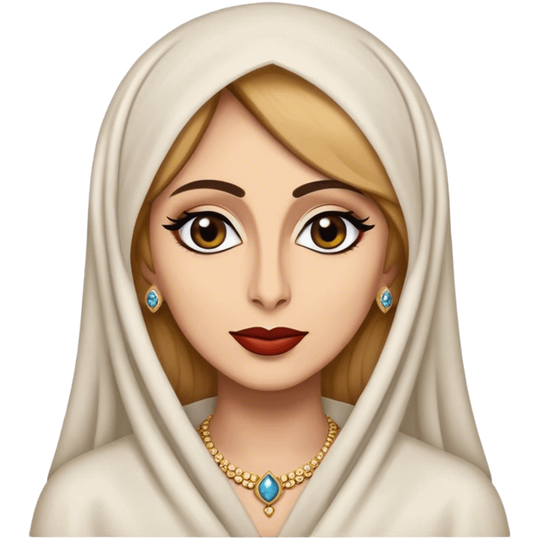 Cinematic Realistic Fairuz Portrait Emoji, depicted as an iconic Lebanese singer with graceful soulful expression and elegant attire, rendered with lifelike textures and warm radiant lighting that captures her timeless musical allure. emoji