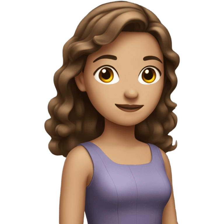 brown haired girl in dress emoji