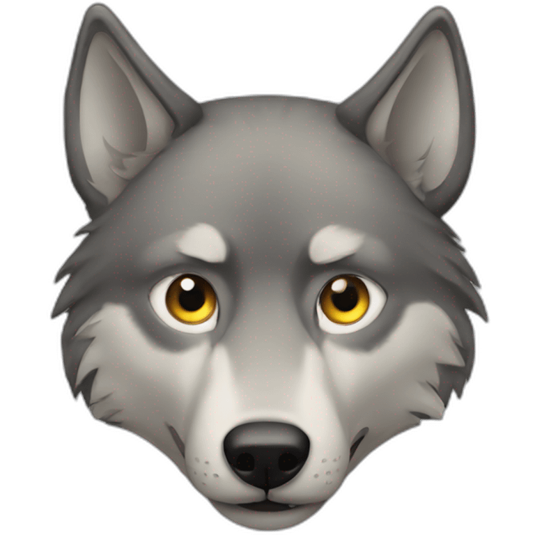 Wolf with missing eye emoji