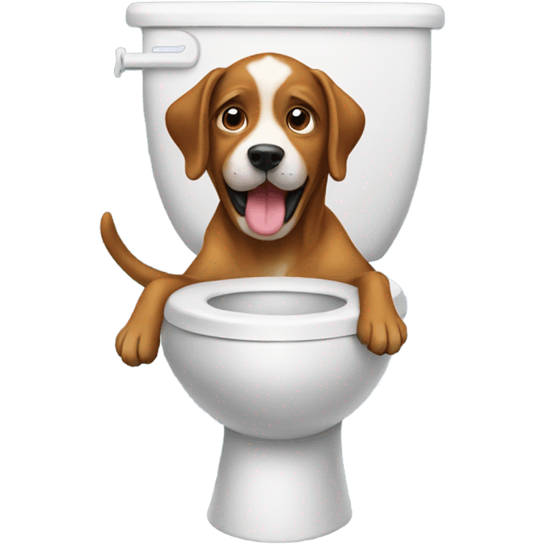 dog using toilet emoji